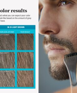 Just For Men Mustache & Beard, Beard Dye for Men with Brush Included for Easy Application, With Biotin Aloe and Coconut Oil for Healthy Facial Hair - Light Brown, M-25, Pack of 1 Light Brown M-25 1 Count (Pack of 1) 14 818D5yOypJS