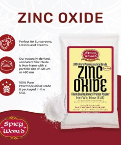 Alternative view of Spicy World Zinc Oxide 1 Pound Bag - NON NANO Uncoated - 100% Pure Pharmaceutical Grade - Perfect for Sunscreen, Lotions, Creams