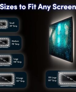 Power Practical LED Lights for TV Backlight - Luminoodle, USB Powered TV LED Light Strip w/ Bias Ambient Lighting for Home Theater - True White - Size (24"-29” TV) Medium (24 in-29 in TV, White) 39 818GuLXaZ0S