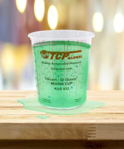 (Full Case of 100 each - Quart (32oz) PAINT MIXING CUPS) by Custom Shop - Cups are Calibrated with Multiple Mixing Ratios (1-1) (2-1) (3-1) (4-1) (8-1) BOX of 100 Cups includes 12 bonus Lids Cups - Box of 100 + 12 Lids 11 818HkbZcz0L