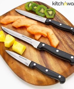 Knife Set With Wooden Block - 15 Piece Set Includes Chef Knife, Bread Knife, Carving Knife, Utility Knife, Paring Knife, Steak Knife, Boning Knife, Scissors And Knife Sharpener. - By Kitch N’ Wares 28 818I4NtmLlL