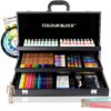 COLOUR BLOCK 181 pc Mixed Media Art Set in Durable PU leather Case - Soft & Oil Pastels, Acrylic & Watercolor Paints, Sketching, Charcoal & Colored Pencils and Tools
