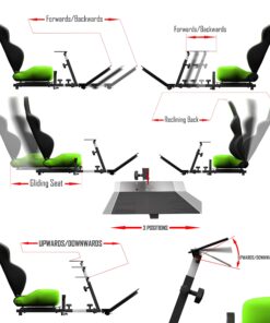 Openwheeler Advanced Racing Seat Driving Simulator Gaming Chair with Gear Shifter Mount Green 9 818KSjMaEBL