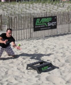 RampShot Standard Set - Game for The Backyard, Beach, Park, Indoors - Portable and Easy to Carry Includes 4 Balls, Stickers and Rule Book 23 818KZjcP5L