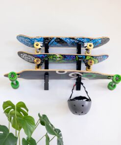StoreYourBoard Skateboard and Longboard Storage Rack, Trifecta Wall Mount Display, Home and Garage Organizer 25 818KiARVtSL