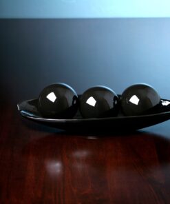 Hosley Decorative Bowl and Orb Set. Ideal Gift for Weddings Special Occasions and for Decorative Centerpiece in Your Living Dining Room (Black) Black 25 818OZmEgmBL