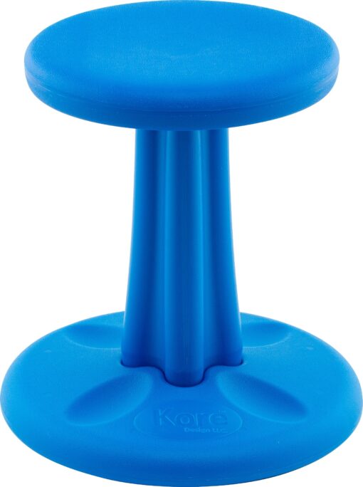 Kore Kids Wobble Chair - Flexible Seating Stool for Classroom & Elementary School, ADD/ADHD - Made in The USA - Age 6-7, Grade 1-2, Blue (14in) Kids (14in Tall)