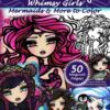 Sweet & Simple Whimsy Girls: Mermaids and More to Color