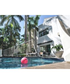 Dunn-Rite PoolSport Swimming Pool Basketball Hoop w/Ball, Base, & 13.5 Inch Stainless Steel Rim for Adults & Kids, Choose Basketball or Basketball and Volleyball Combo Basketball & Volleyball Set 17 818Qw6gU5YL