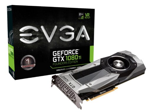 EVGA GeForce GTX 1080 Ti Founders Edition Gaming, 11GB GDDR5X, LED, DX12 OSD Support (PXOC) Graphic Cards 11G-P4-6390-KR Real Boost Clock: 1582 MHz