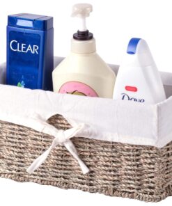 Vintiquewise(TM) Seagrass Shelf Basket Lined with White Lining 1 Pack 19 818RCbJVcAL