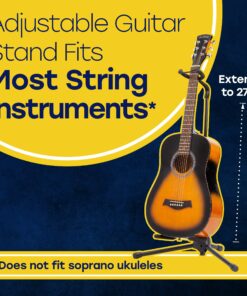 Hola! Music Guitar Stand - Height Adjustable, Collapsible w/Padded Neck & Yoke - Pack of 1 Tripod Tripod - 1 pack 29 818RYezT sL 1
