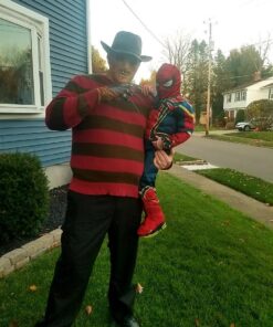 A Nightmare On Elm Street Freddy Krueger Costume Deluxe Overhead Mask One Size Red 21 818T81dLcPL