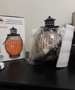 Himalayan Glow Lantern Style Basket Salt Lamp with Pink Salt Chunks,Pink Salt Nightlight,Salt Lamp Bulb,(ETL Certified) Dimmer Switch,Pleasant & Relaxing Amber Glow | 7-9 LBS 27 818TjJbjDqL