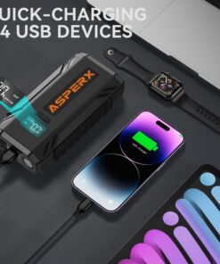 ASPERX Jump Starter, 1500A Peak Battery Jump Starter for Up to 7.0L Gas or 5.5L Diesel Engine, 12V Portable Battery Starter with 1.4 INCH LCD Display Black-C 55 818V2eOsGAL