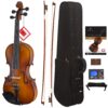 Cecilio CVN-300 Solidwood Ebony Fitted Violin with D'Addario Prelude Strings, Size 1/2