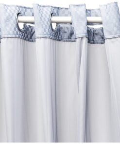 Hookless Shower Curtain Mystery Frost Grey Mini Squares (RBH72MY890), 71x74 Mini Squares Mystery 6 818WdqiaOnL