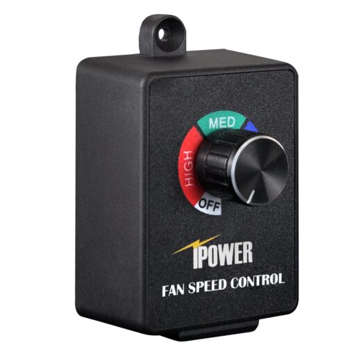 iPower Variable Fan Speed Controller Adjuster Cordless for Duct Inline Exhaust Vent Blower, HVAC, 350W, 1 Pack