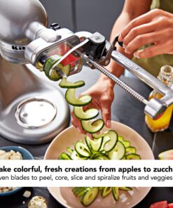 Alternative view of KitchenAid Spiralizer Plus Attachment with Peel, Core and Slice, Silver Spiralizer - 7 Blades