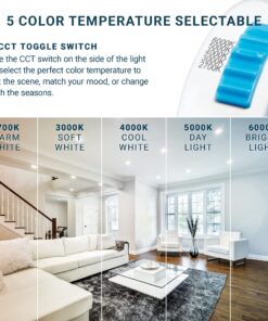 PARMIDA (6 Pack) 5/6 Inch 5CCT LED Recessed Lighting, Dimmable, 12W, 1000LM, 2700K/3000K/4000K/5000K/6000K 5 Color Selectable, Baffle Trim Retrofit Can Light, Wet Rated, ETL & Energy Star Certified 6000K/5000K/4000K/3000K/2700K - 5CCT 10 818YoBNvrL