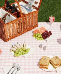 Juvale Wicker Picnic Basket for 4 with Utensils, Glasses, and Insulated Cooler Bag - Luxury Camping, Picnic Essentials, Picnic Kit 43 818aSFrq8CL