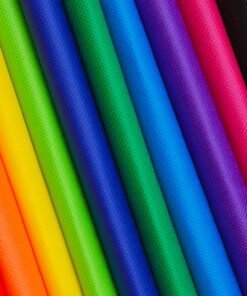 Aneco 50 Pieces 9.5 by 11.5 Inches Non-woven Bags Poly Goodie Treat Bag Rainbow Colors Tote Bag Party Gift Handles Bag Party Favors, 10 Colors 27 818bUSdHSL