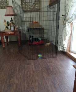 MidWest Homes for Pets Foldable Metal Dog Exercise Pen / Pet Playpen, Black w/ door, 24'W x 48'H, 1-Year Manufacturer's Warranty 48" H 35 818fPQqz24L