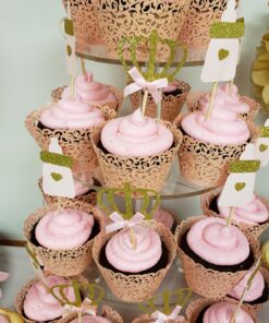 A&S Creavention Vine Cupcake Holders Filigree Vine Designed Decor Wrapper Wraps Cupcake Muffin Paper Holders - 50pcs (Pink) 1 Pink 32 818hDvBcBHL 2