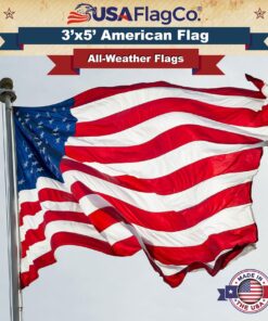 American Flags for Outside 3x5 - USA Flag Co. American Flag 3x5 Heavy Duty Outdoor Made in USA with Embroidered Stars and Sewn Stripes, This US Flag is an American Made Flag 3 by 5 Foot 27 818hx3X0hyL