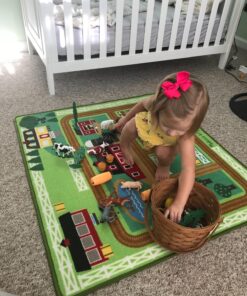 SCS Direct Farm Animal Toy Action Figure Set - 50 Pieces with 16 Different Barnyard Animals and Accessories - Includes Cows, Horses, Chickens, Pigs, Sheep & More - Great for School Projects & Dioramas 27 818itc4RfL