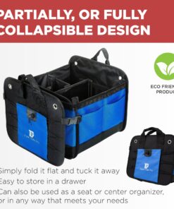 Trunk Crate Pro Collapsible Portable Multi Compartments Heavy Duty Non-Slip Cargo Trunk Organizer Storage, Blue Large 28 818j10zrYNL 1