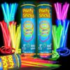 PartySticks Glow Sticks Party Supplies 200pk - 8 Inch Glow in the Dark Light Up Sticks Party Favors, Glow Party Decorations, Neon Party Glow Necklaces and Glow Bracelets with Connectors 200 Pack 22 818koxIuREL