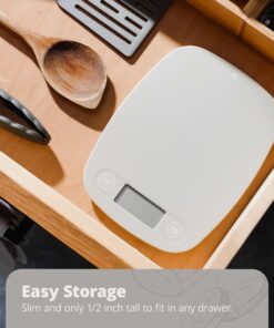 Greater Goods Gray Food Scale - Digital Display Shows Weight in Grams, Ounces, Milliliters, and Pounds | Perfect for Meal Prep, Cooking, and Baking | A Kitchen Necessity Designed in St. Louis Plastic Ash Grey 32 818lnXLEfHL