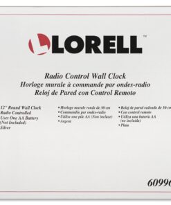 Alternative view of Lorell LLR60996 Radio Controlled Arabic Numeral Analog Wall Clock, Daylight Saving Radio-controlled, 12-Inches,Silver , White