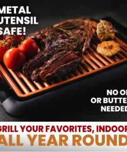 Alternative view of Gotham Steel Indoor Smokeless Grill Electric Grill Ultra Nonstick Electric Grill Dishwasher Safe Surface, Temp Control, Metal Utensil Safe, Barbeque Indoors with No Smoke! Indoor Grill