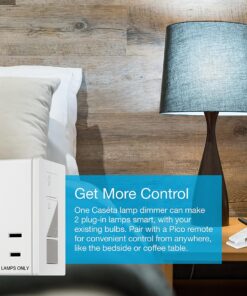 Lutron Caseta Single-Pole/3-Way Smart Lighting Lamp Dimmer and Remote Kit | P-PKG1P-WH | White 28 818mgrTUQL