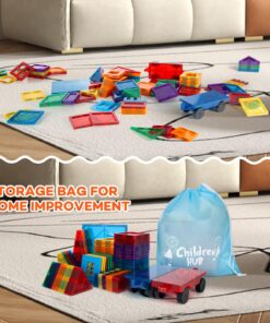 Children Hub 100pcs Magnetic Tiles Set - Educational 3D Magnet Building Blocks - Building Construction Toys for Kids - Upgraded Version with Strong Magnets - Creativity, Imagination, Inspiration 21 818nmbAnwTL
