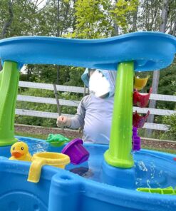 Step2 Rain Showers Splash Pond Toddler Water Table, Outdoor Kids Water Sensory Table, Ages 1.5+ Years Old, 13 Piece Water Toy Accessories, Blue & Green Without Umbrella PlaySet 40 818nsAfDedL 1