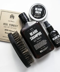 Big Forest Beard Treatment Kit - Shampoo 9 oz - Oil 1 oz - Beard Balm 2 oz - Brush - Wood Scent - 100% Natural and Organic Beard Growth Care Products in Premium Gift Box 12 818pb7HbdlL