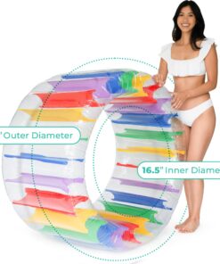 Greenco Giant Inflatable Pool Float, Inflatable Pool Floats, Inflatable Raft for Summer, Giant Pool Lounger, Pool Accessories, Lake Floats & Pool Toys, Summer Fun for Pool, Lake, Beach Party Wheel 17 818qEfZ8b9L