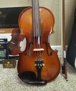 Cecilio CVN-300 Solidwood Ebony Fitted Violin with D'Addario Prelude Strings, Size 1/2 33 818qJRtDs7L