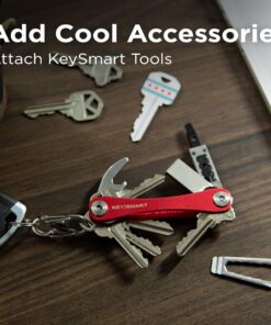 KeySmart Key Holder for Keychain Key Ring - Compact Key Organizer Key Chain Key Case, Minimalist Pocket-Sized EDC Keychain, Loop Piece for Car Fobs, Expandable (up to 14 Keys, Red) 27 818s6PVlnVL