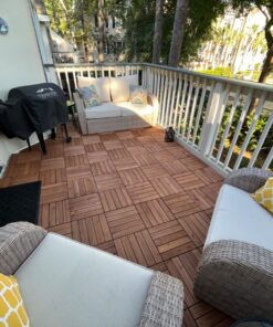 Yaheetech 27PCS Interlocking Patio Deck Tiles 12 x 12in Wood Floor Tiles Outdoor Flooring for Patio Garden Deck Poolside Brown Brown-straight 58 818v6vb1jHL