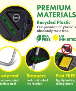 Dual Chamber Compost Tumbler – Easy-Turn, Fast-Working System – All-Season, Heavy-Duty, High Volume Composter with 2 Sliding Doors - (2 – 18.5gallon /70 Liter) 22 818wV7UcXEL