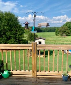 Sorbus Bird Feeding Station - 7ft Tall Metal Pole Bird Feeder Stand with 2 Ground Stake Prongs & 4 Hangers with Bird Bath, Bird Food Mesh Tray for Attracting Wild Birds Outside, Garden Decor, Plants 2-Prong Stake 35 818x5BI4FL