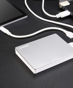 Toshiba Canvio Flex 2TB Portable External Hard Drive USB-C USB 3.0, Silver for PC, Mac, & Tablet - HDTX120XSCAA USB-C & USB 3.0 26 818y5L2oDjL 2