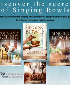 Tibetan Singing Bowl Set ~ Easy to Play with Dual-End Striker & Cushion ~ Beautiful Sound for Holistic Healing, Stress Relief, Meditation & Relaxation ~ Gratitude Pattern ~ Antique Light Brown Bowl 27 818y93 HrL 1