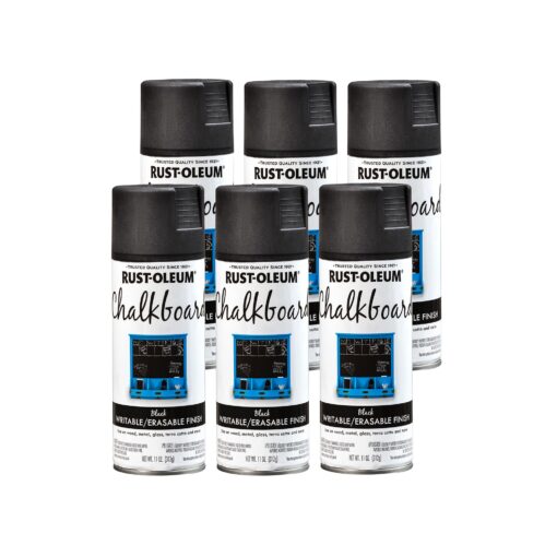 Rust-Oleum 301438-6PK Specialty Chalkboard Spray Paint, 11 oz, Black, 6 Pack