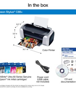 Epson Stylus C88+ Inkjet Printer Color 5760 x 1440 dpi Print Plain Paper Print Desktop Model C11C617121 Printer Only 15 818yzLXnDQL
