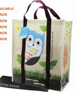 EcoJeannie 1 Pack Super Strong X-Large Laminated Woven Reusable Shopping Tote Bag (Avail: Set of 1,2,3,4,5 Bags), Free Standing, Recycled Plastic w/Bottom Board & Reinforced Nylon Handle - WT0001 1 Bag 23 818z9uAFyfL